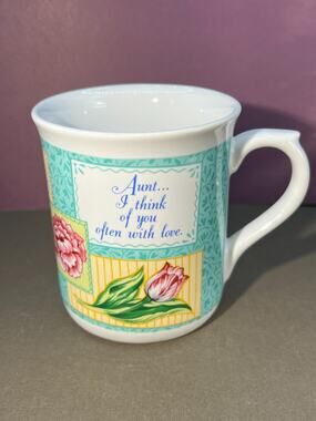 Russ Berrie & Co. Coffee Mug "Aunt... I think of you often with Love"